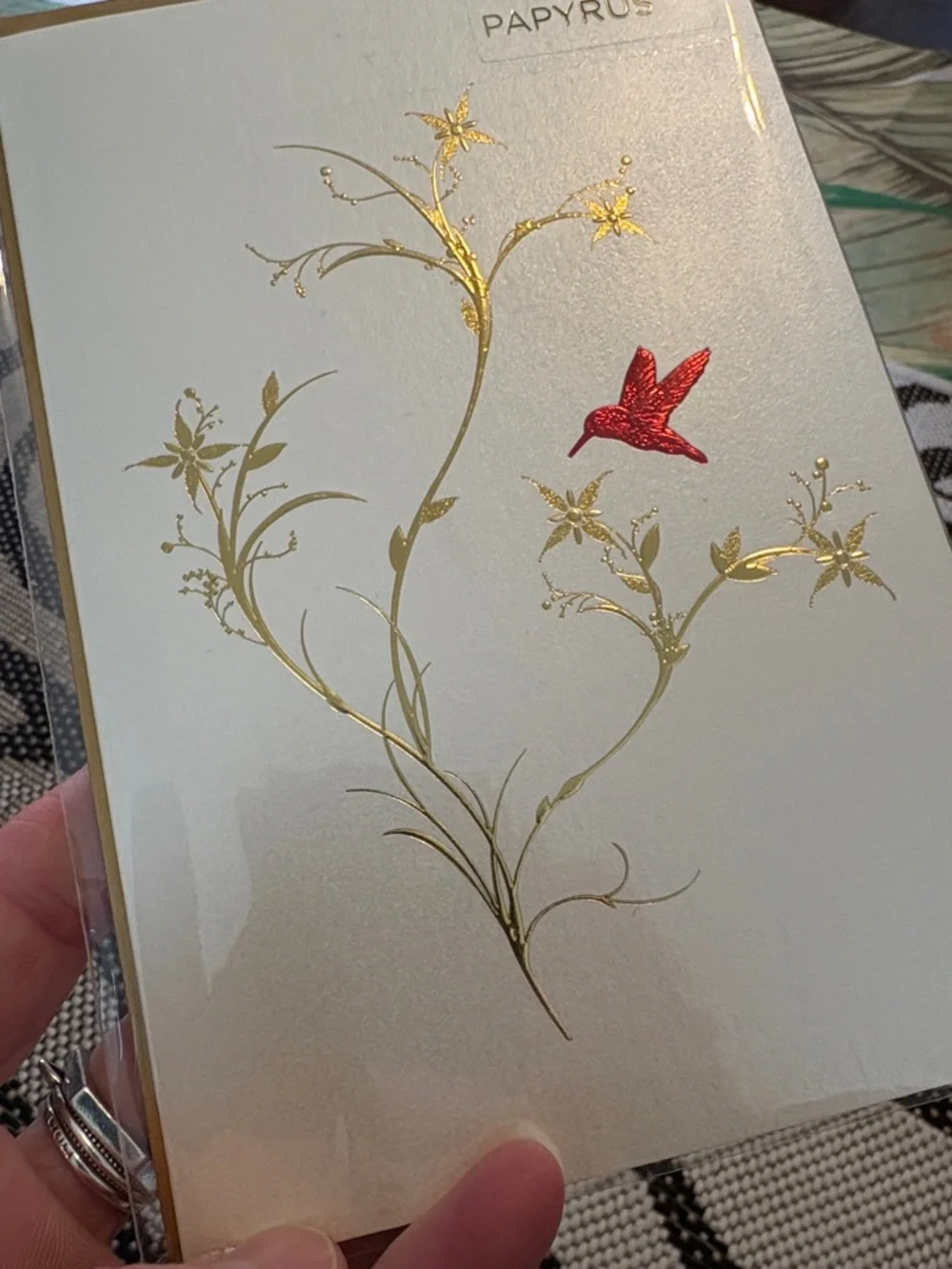 🆕Papyrus Bundle Of 4 Red Hummingbird Greeting Cards